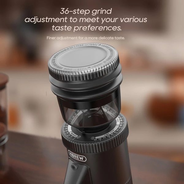 HiBREW G5 Elektromos Kávéőrlő, 48 mm kúpos őrlő, 36 fokozatban állítható – espresso, török, pour over, moka, drip kávéhoz