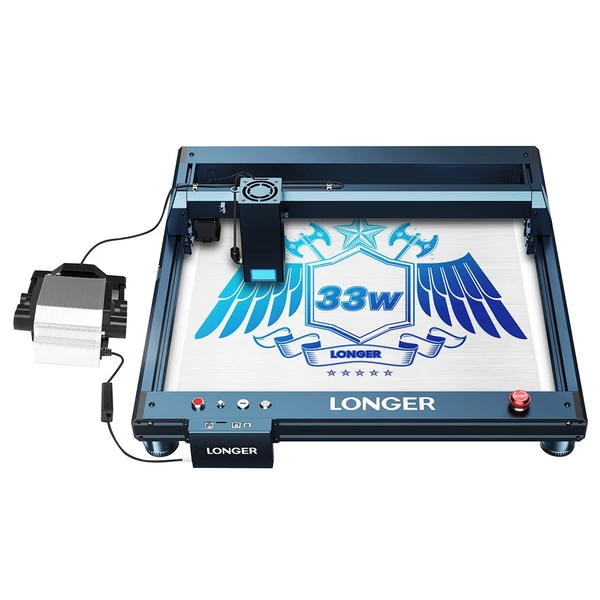 LONGER Laser B1 30W Lézergravírozó + Lézerágy és Forgóhenger tartóval