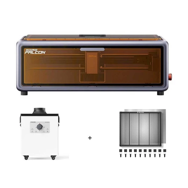 Creality Falcon A1 10W FDA 1. osztályú lézer + 150W füstelszívó + gravírozó asztal