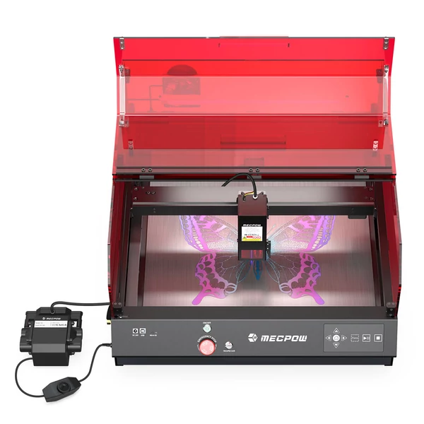 Mecpow X4 Pro 22W lézergravírozó – FDA Class 1, forgatóhenger, karmok, lézerágy komplett szett