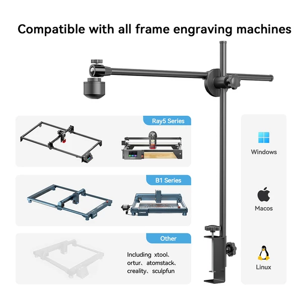 LONGER LightBurn 5MP kamera lézergravírozóhoz, 740×560 mm látómezővel