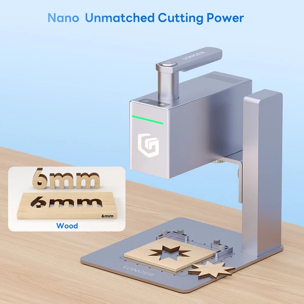 LONGER Nano 6W okos lézergravírozó + hosszabbító sínkészlet 120×330mm gravírozási terület