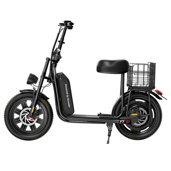 iScooter F7 elektromos roller 1000W motorral, 48V 10.4Ah akkuval, 16" kerékkel, 45km/h sebesség, 50km hatótáv, tárcsafék, első teleszkóp