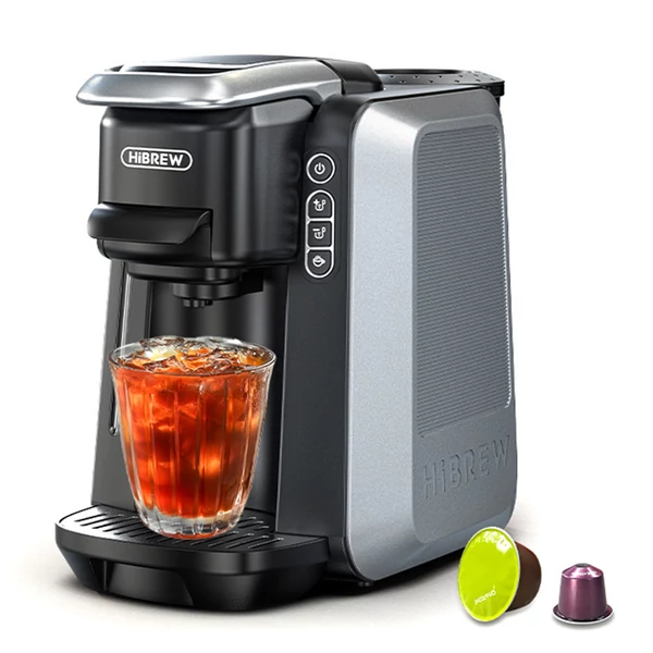 HiBREW H6 4 az 1-ben kapszulás kávégép, NES/DG/KCUP/őrölt kompatibilis, előáztatás, hideg főzés, PID hőfokszabályzás, időzítő
