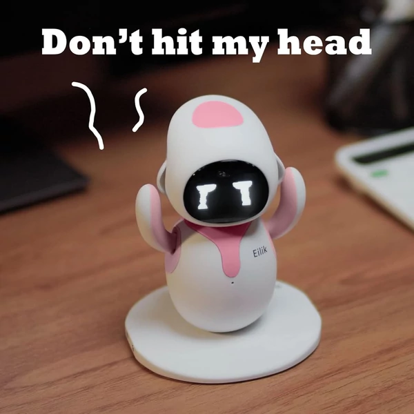 Energize Lab Eilik interaktív társ robot, érintésre reagáló, érzelemgazdag, WiFi nélkül, frissíthető szoftverrel és vidám mozdulatokkal - Pink