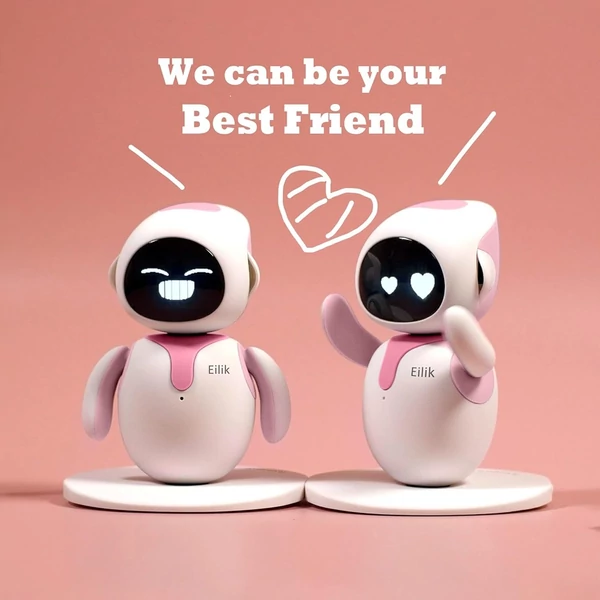 Energize Lab Eilik interaktív társ robot, érintésre reagáló, érzelemgazdag, WiFi nélkül, frissíthető szoftverrel és vidám mozdulatokkal - Pink