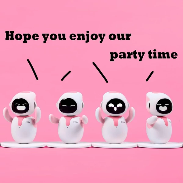 Energize Lab Eilik interaktív társ robot, érintésre reagáló, érzelemgazdag, WiFi nélkül, frissíthető szoftverrel és vidám mozdulatokkal - Pink