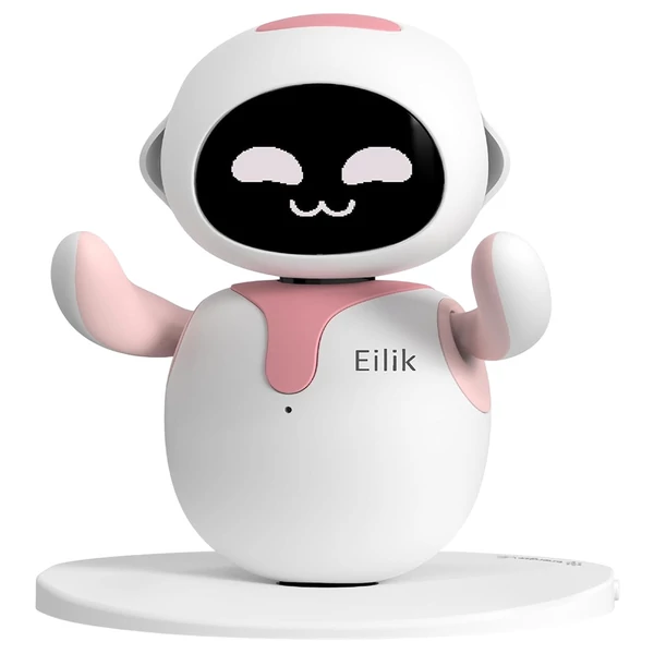 Energize Lab Eilik interaktív társ robot, érintésre reagáló, érzelemgazdag, WiFi nélkül, frissíthető szoftverrel és vidám mozdulatokkal - Pink