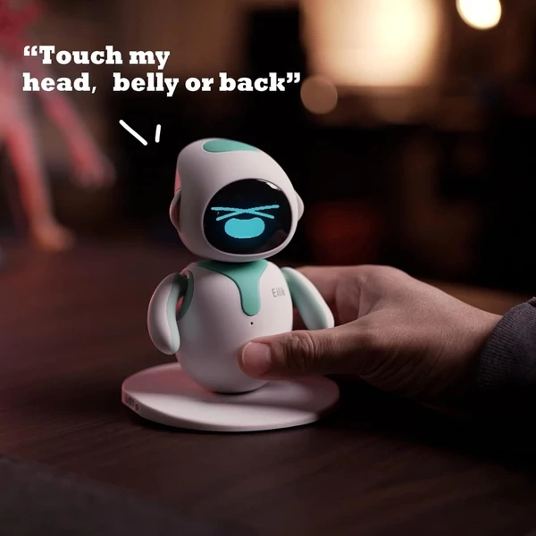 Energize Lab Eilik interaktív társ robot, érintésre reagáló, érzelemgazdag, WiFi nélkül, frissíthető szoftverrel és vidám mozdulatokkal - Kék