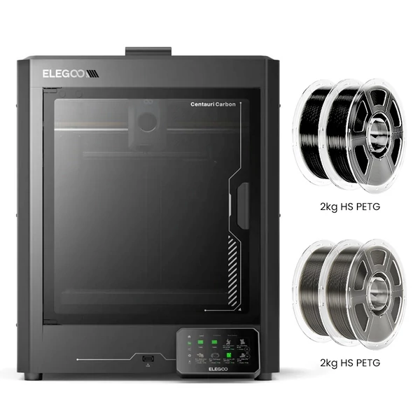 Elegoo Centauri Carbon 3D nyomtató + 4 kg HS PETG filament – 2 kg fekete/füstszürke
