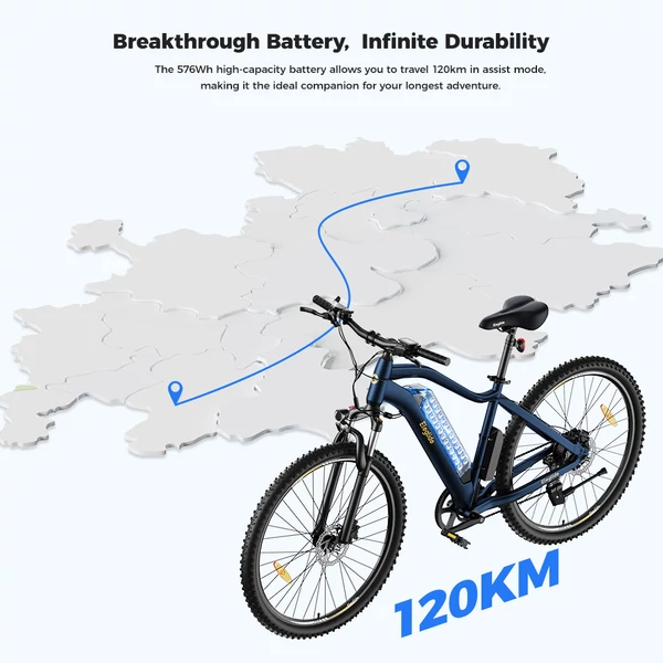 Eleglide Mopride 3 elektromos kerékpár – 250W motor, 48V 12Ah akkumulátor, 29” gumik, 120 km hatótáv, hidraulikus fék, Shimano 7 sebesség