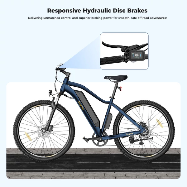 Eleglide Mopride 3 elektromos kerékpár – 250W motor, 48V 12Ah akkumulátor, 29” gumik, 120 km hatótáv, hidraulikus fék, Shimano 7 sebesség