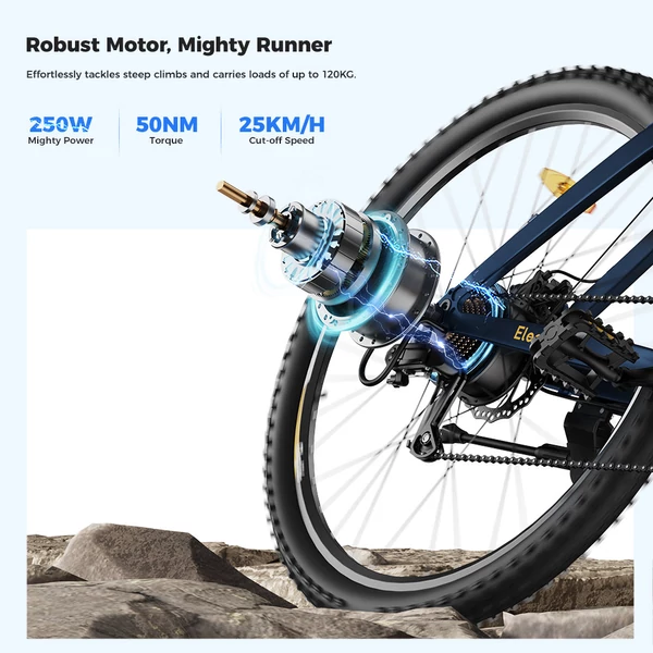 Eleglide Mopride 3 elektromos kerékpár – 250W motor, 48V 12Ah akkumulátor, 29” gumik, 120 km hatótáv, hidraulikus fék, Shimano 7 sebesség