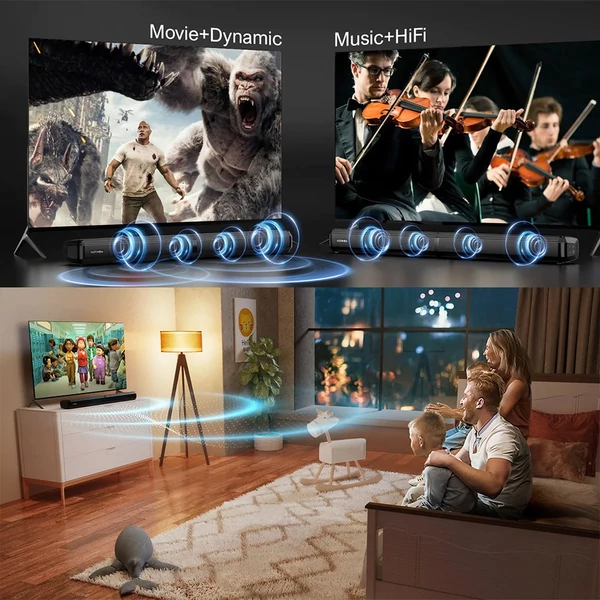 Ultimea Apollo S40 2.2CH 40W TV hangprojektor, 2 az 1-ben szétválasztható, Bluetooth 5.0, beépített mély- és magasnyomók