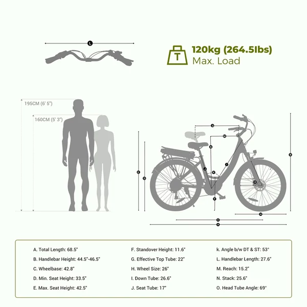 Eleglide C2 elektromos kerékpár, 250W középmotor, 36V 13Ah akkumulátor, 26” gumi, 25 km/h, 100 km hatótáv, Shimano 7 sebesség