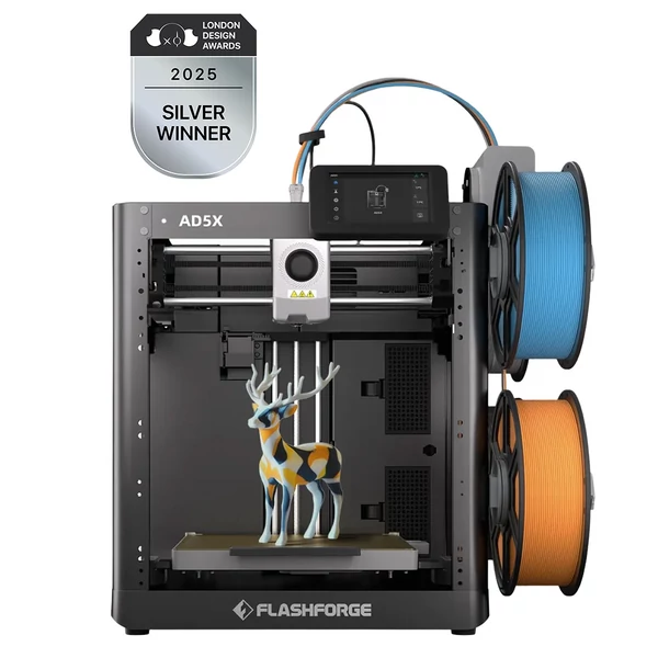 Flashforge AD5X 3D nyomtató, okos 4-színes nyomtatás, 600mm/s max sebesség, 220x220x220mm nyomtatási terület
