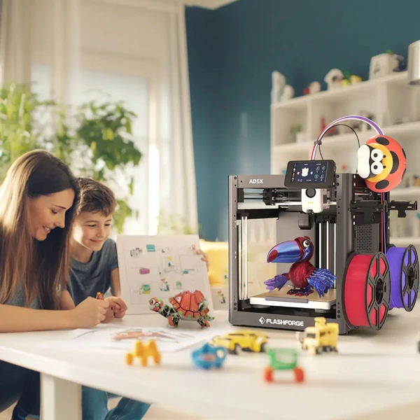 Flashforge AD5X 3D nyomtató, okos 4-színes nyomtatás, 600mm/s max sebesség, 220x220x220mm nyomtatási terület