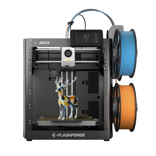 Flashforge AD5X 3D nyomtató, okos 4-színes nyomtatás, 600mm/s max sebesség, 220x220x220mm nyomtatási terület