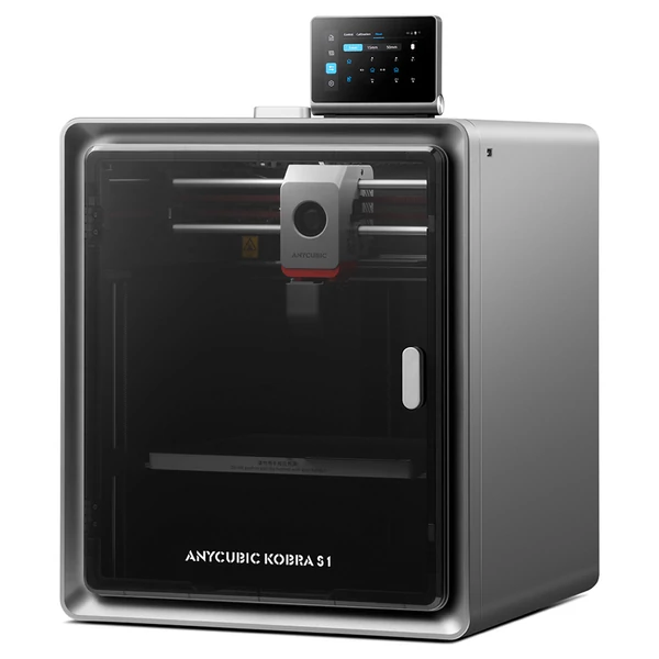 Anycubic Kobra S1 3D nyomtató – Zárt CoreXY kialakítás, 600 mm/s sebesség, 320 °C fúvóka, halk működés, 250×250×250 mm