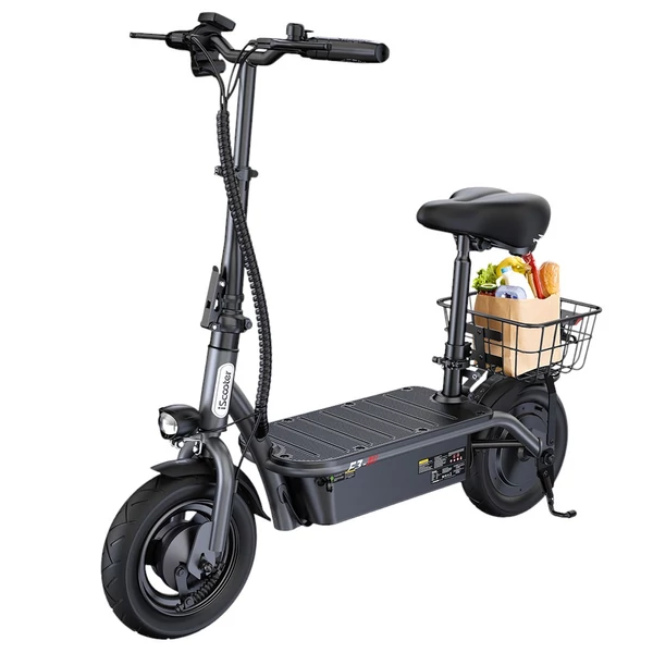 iScooter F3 elektromos roller üléssel, 1000W, 45km/h, 60km hatótáv, hátsó kosárral, 120kg terhelés