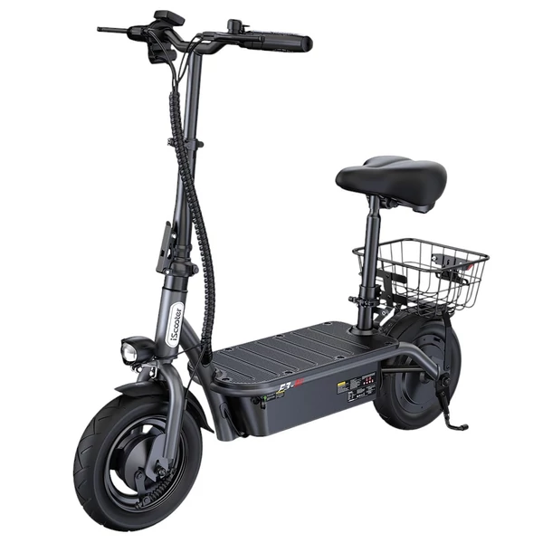 iScooter F3 elektromos roller üléssel, 1000W, 45km/h, 60km hatótáv, hátsó kosárral, 120kg terhelés