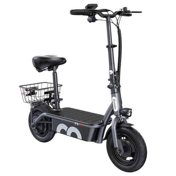 iScooter F3 elektromos roller üléssel, 1000W, 45km/h, 60km hatótáv, hátsó kosárral, 120kg terhelés