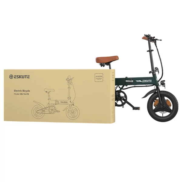 ESKUTE F200 összecsukható elektromos kerékpár, 250W motor, 36V 7.8Ah akku, 14” kerék, 25km/h, 50km hatótáv, mechanikus tárcsafék – Zöld