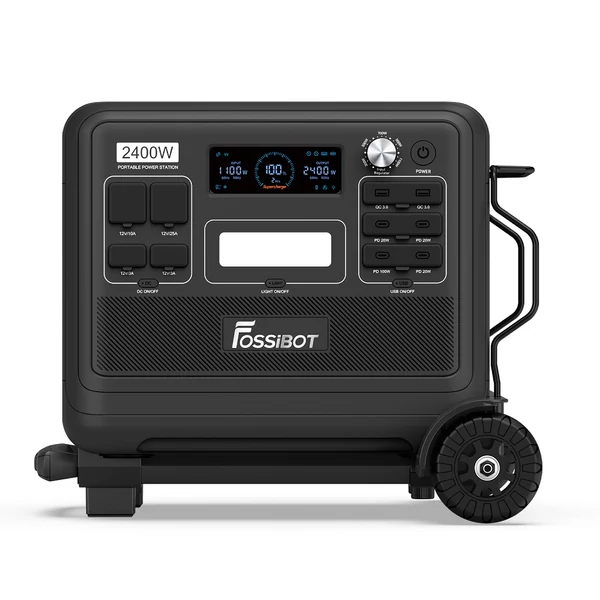 FOSSiBOT összecsukható kézikocsi F2400 power stationhez – könnyű, kompakt, 50 lbs teherbírás, állítható fogantyú, halk kerekek