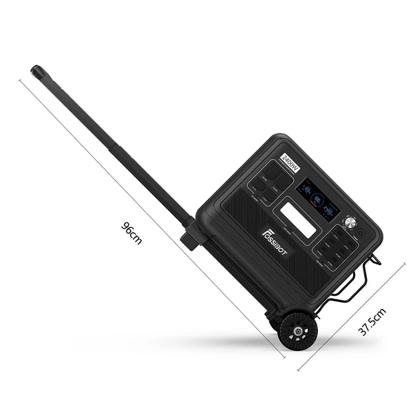 FOSSiBOT összecsukható kézikocsi F2400 power stationhez – könnyű, kompakt, 50 lbs teherbírás, állítható fogantyú, halk kerekek