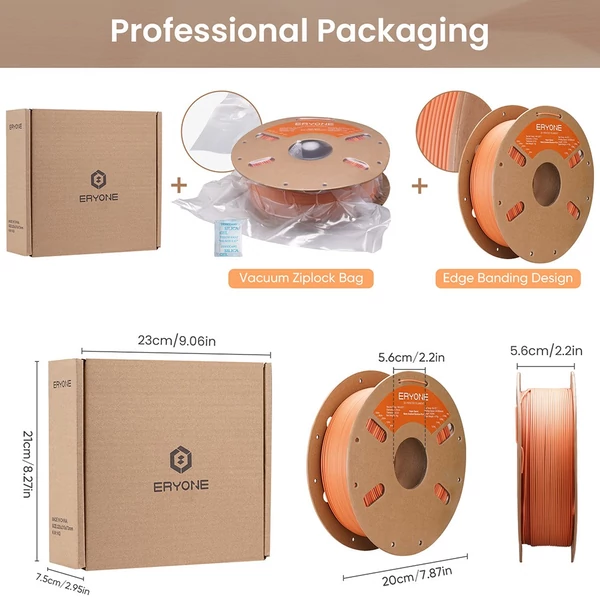 5kg ERYONE Gyors Nyomtatású Matt Gradiens PLA Filament – 2kg Arany & Piros + 2kg Barna & Khaki & Fehér + 1kg Sötétbarna & Sárga & Világosbarna