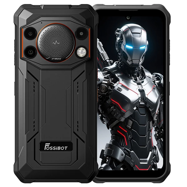 FOSSiBOT F110 Pro 5G strapabíró okostelefon, 20GB RAM, 128GB tárhely, 6.7" HD+ kijelző, 10000mAh akkumulátor, 50MP AI kamera - narancssárga
