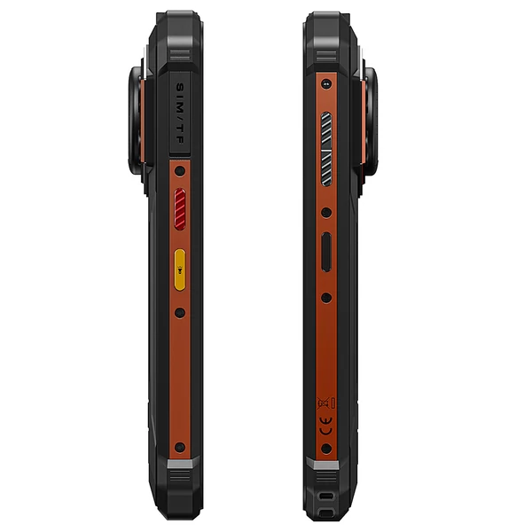 FOSSiBOT F110 Pro 5G strapabíró okostelefon, 20GB RAM, 128GB tárhely, 6.7" HD+ kijelző, 10000mAh akkumulátor, 50MP AI kamera - narancssárga