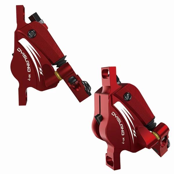 DYISLAND XT-7 hidraulikus tárcsafék készlet, bowdenes első-hátsó fék MTB / országúti / elektromos kerékpárhoz - Piros