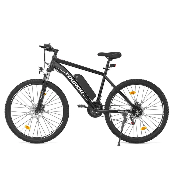 Touroll U1 26” elektromos MTB terepkerékpár, 250W motorral, 36V 13Ah kivehető akkumulátorral, 65 km hatótávval, Shimano 21 sebességgel - fekete