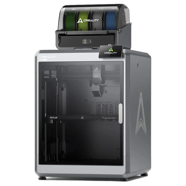 Creality K2 Plus Combo 3D nyomtató CFS-sel, 600 mm/s, több színű nyomtatás, Apus extruder, zárt hurkú motorok, fűtött kamra, 350x350x350 mm