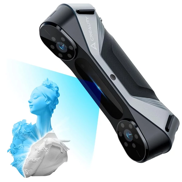 Creality Raptor 3D szkenner – hibrid kék lézer NIR, 60 fps, 0.02 mm pontosság, 5–2000 mm tárgyméret, színes 24 bites szkennelés