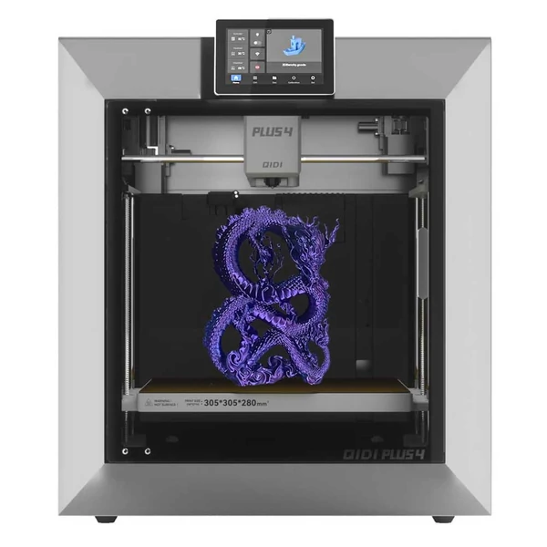 QIDI TECH PLUS4 3D nyomtató, 600 mm/s sebesség, 370℃ magas hőmérséklet, fűtött kamra, 305×305×280 mm, több szín és távoli vezérlés