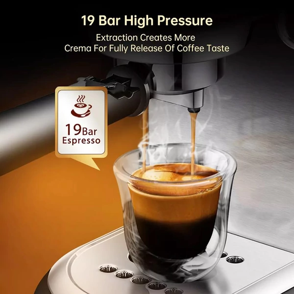 HiBREW H11 1450W eszpresszógép, 19 Bar félautomata kávéfőző otthoni és irodai használatra