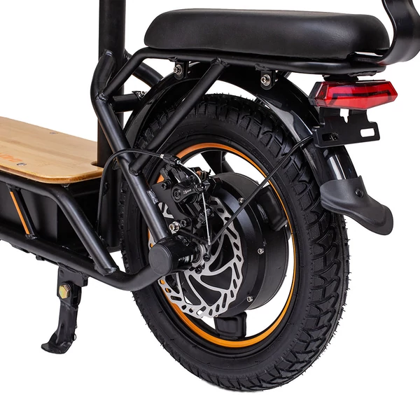 KuKirin C1 Pro elektromos roller, 500W motor, 48V 26Ah akkumulátor, 100 km hatótáv, 14" kerék, összecsukható, hátsó ülés és kosár - fekete