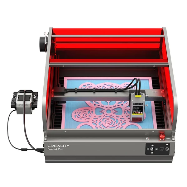 Creality Falcon2 Pro 60W lézergravírozó 1.6W modul, zárt burkolat, kamera, levegőrásegítés, 400x400 mm munkaterület