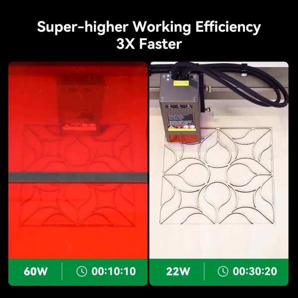 Creality Falcon2 Pro 60W lézergravírozó 1.6W modul, zárt burkolat, kamera, levegőrásegítés, 400x400 mm munkaterület