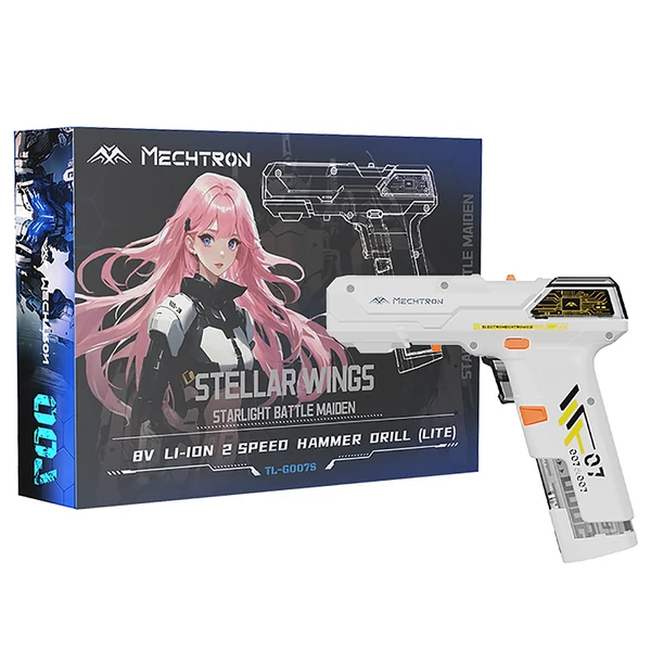 MECHTRON TL-G007S Lite akkumulátoros fúró-csavarozó, 8V, 15N·m nyomaték, kétsebességes, 2000 mAh kivehető akku, intelligens AI vezérlés - Fehér