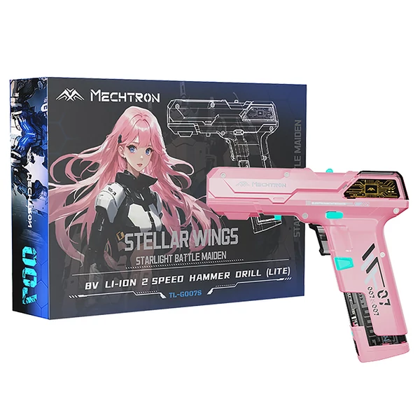 MECHTRON TL-G007S Lite akkumulátoros fúró-csavarozó, 8V, 15N·m nyomaték, kétsebességes, 2000 mAh kivehető akku, intelligens AI vezérlés - Pink