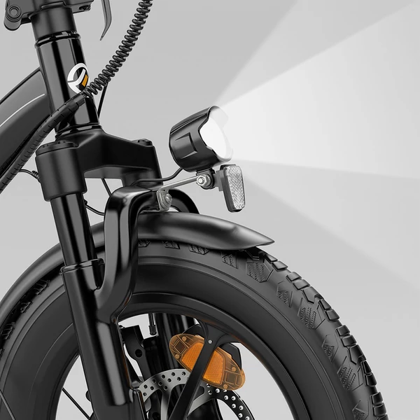 ESKUTE D100 összecsukható elektromos kerékpár 250W motorral, 100 km hatótávval, 25 km/h sebességgel, 16” kerekekkel - fekete