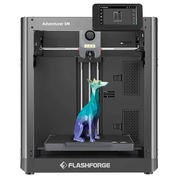 Flashforge Adventurer 5M 3D nyomtató – automatikus szintezés, 600 mm/s sebesség, WiFi, filament érzékelő, áramszünet-védelem, 220×220×220 mm