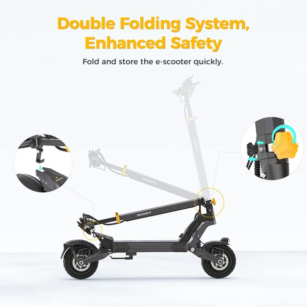 Ausom L2 elektromos roller, 2×800W motorral, 48V 15,6Ah akkumulátor, 10" kerék, 55 km/h, 70 km hatótáv, tárcsafék, lengőkar felfüggesztés, LCD kijelző