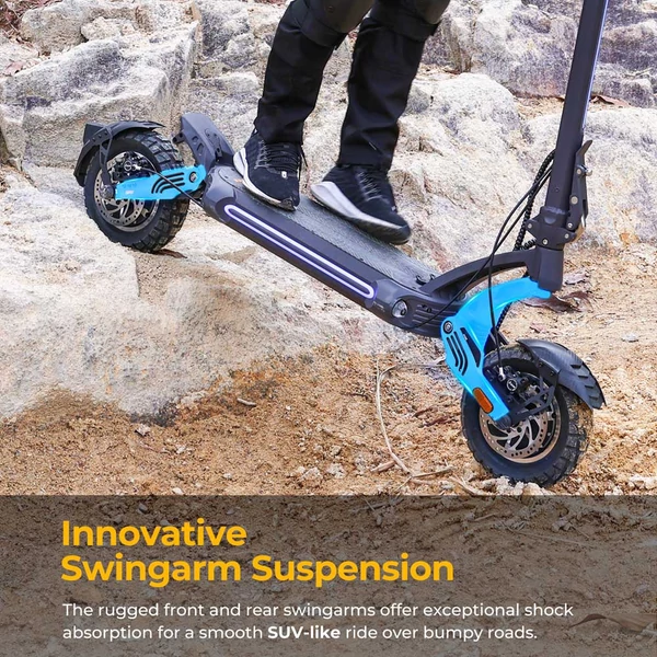 Ausom SR1 elektromos roller, 2×1000W motor, 52V 20,8Ah akkumulátor, 65 km/h, 95 km hatótáv, hidraulikus fék, lengőkaros felfüggesztés