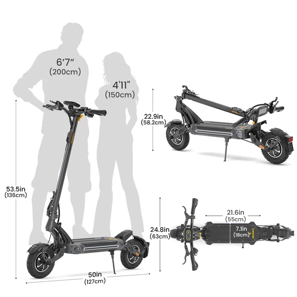 Ausom SR1 elektromos roller, 2×1000W motor, 52V 20,8Ah akkumulátor, 65 km/h, 95 km hatótáv, hidraulikus fék, lengőkaros felfüggesztés