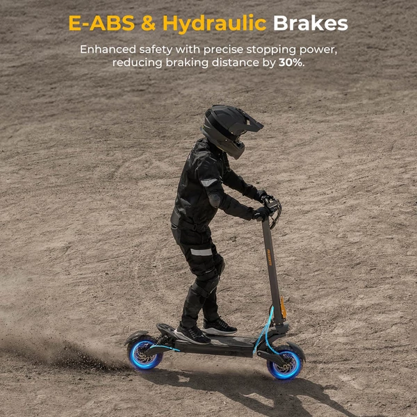 Ausom F1 Max elektromos roller, 2×1400W motorral, 60V 20.8Ah akkumulátorral, 72 km/h sebesség, 100 km hatótáv, hidraulikus fékek, NFC & kódzár