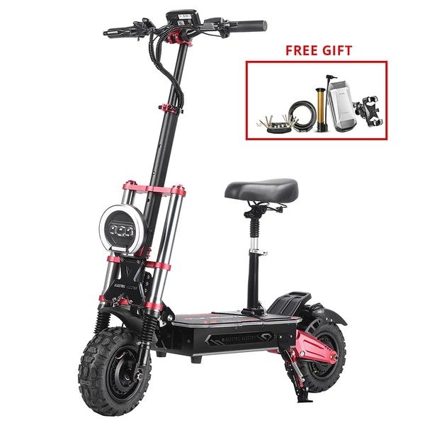 BOYUEDA S5-11 elektromos roller, 2×3000W motor, 60V 38Ah akkumulátor, 11" kerék, 85 km/h, 120 km hatótáv, hidraulikus fék, LCD kijelző